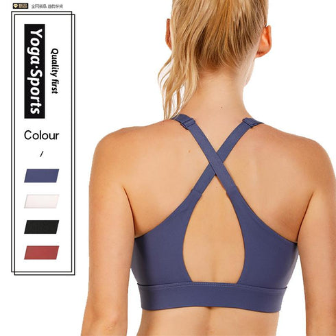 Zipper Sports Bra Running Shockproof Fitness Underwear  Women's Beautiful Back Breathable Bra